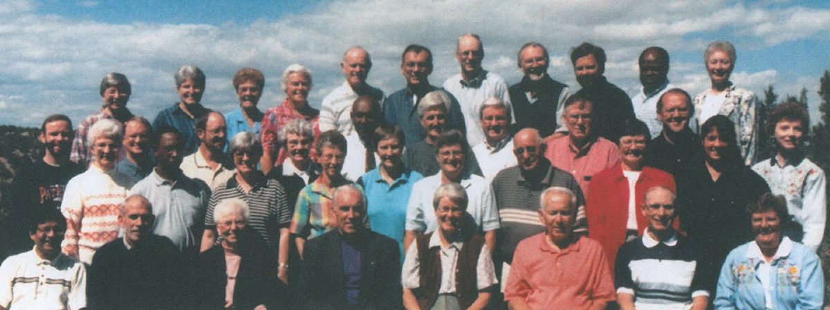 Sangre de Cristo 75th Session in Fall 1999. Charles Maung Bo is in the first row to the far left.