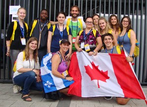 Young people from the Francophone Canada District were among the WYD participants from RELAN. Courtesy Francophone Canada District